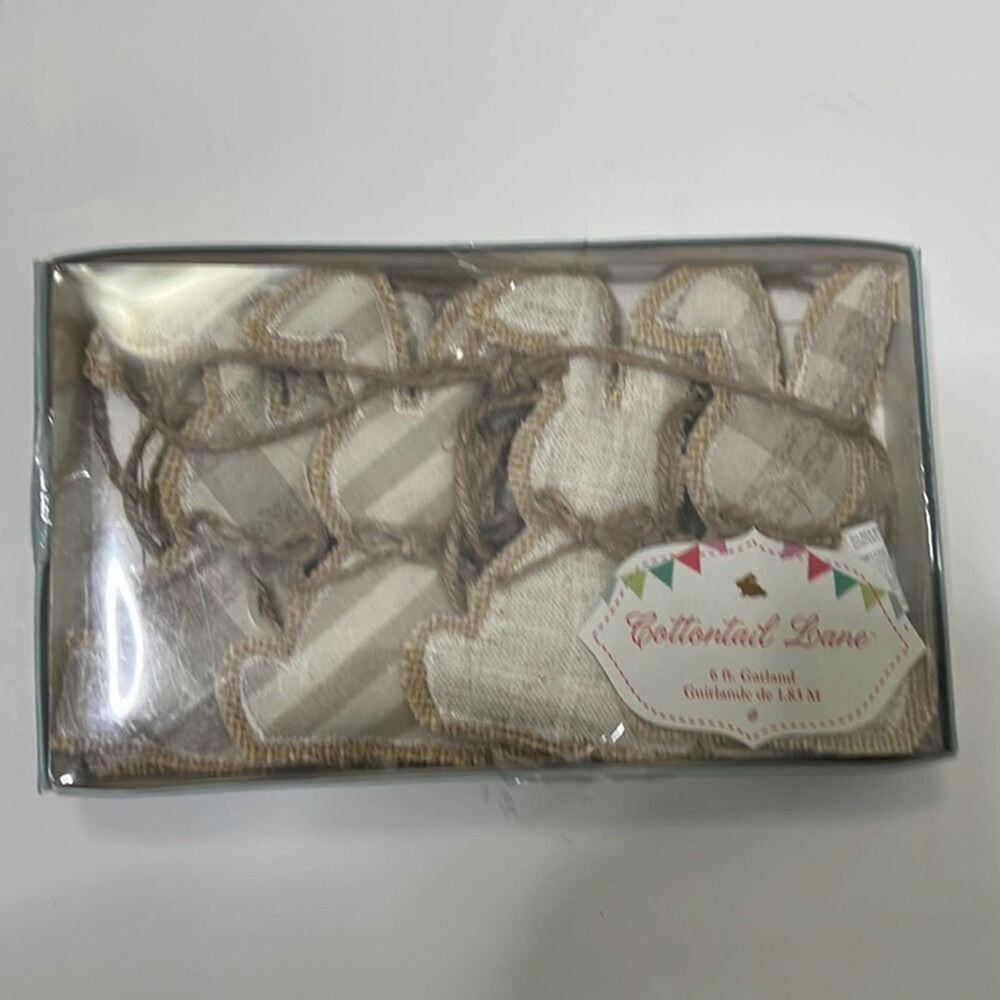 NWT COTTONTAIL LANE EASTER BUNNY RABBIT 6 ft GARLAND‎